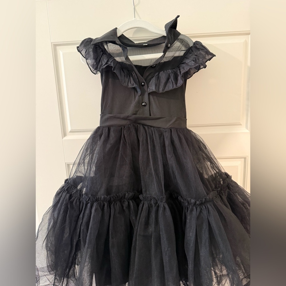 Black Ruffled Tulle Party Dress